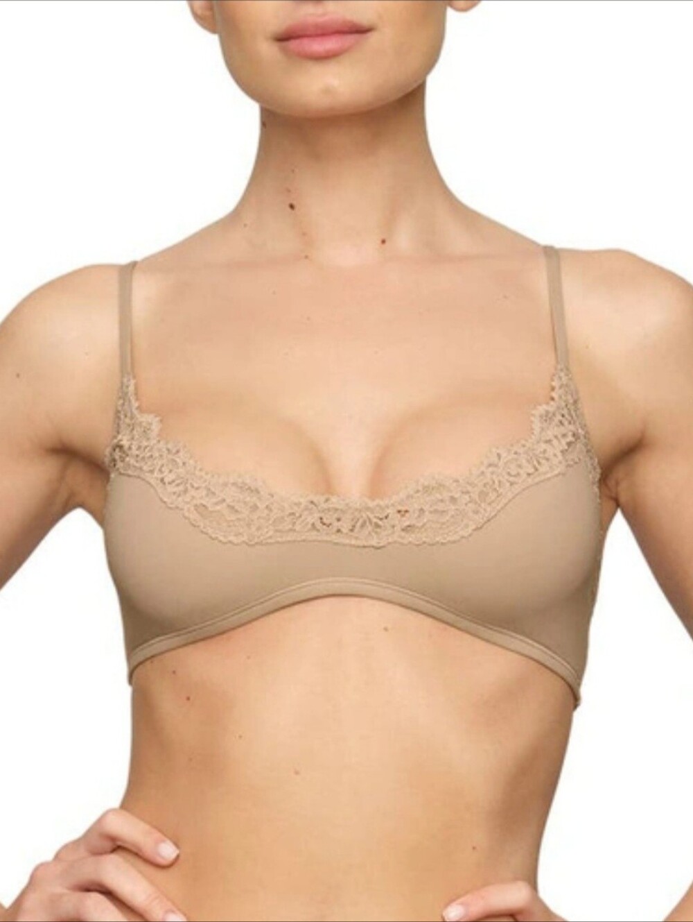 SKIMS Fits Everybody Lace Scoop Bralette Taupe 2X/3X NWOT